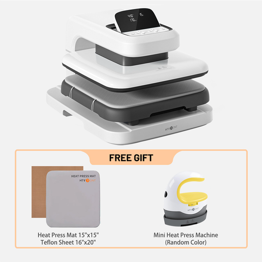 [Buy 1 Get 2]HTVRONT Auto Heat Press 2 & Free Mini Heat Press 2