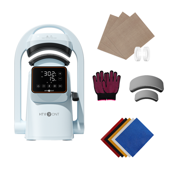 HTVRONT A300 Auto Hat Heat Press - Beginner Kit
