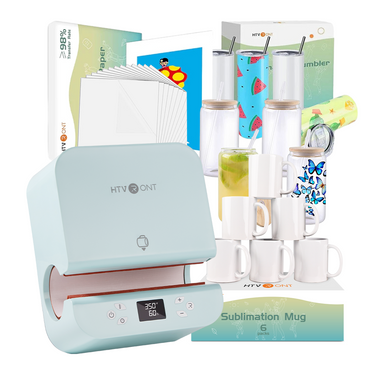 [Premium Bundle] Tumbler Heat Press + Blank Cups Premium Bundle - Light Blue