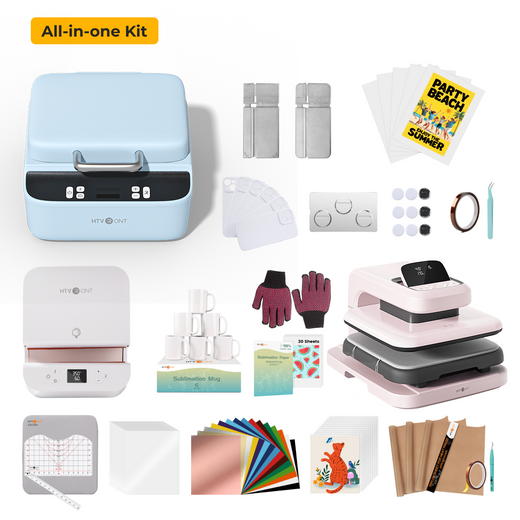 HTVRONT Auto Heat Press 2+ H17 Phone Case Heat Press +Tumbler Heat Press all-in-one Bundle