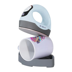 LOKLiK Mini3 Heat Press Machine 220-240V - Customized Temp & Time, Larger Flat Curved Plate(3 colors)Small Heat Press Machine for T-Shirts, Hats, Mugs,Bags,Hats with Digital Display, Memory Function, and Insulated Base.