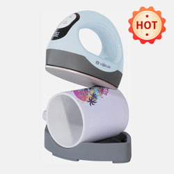 LOKLiK Mini3 Heat Press Machine 220-240V - Customized Temp & Time, Larger Flat Curved Plate(3 colors)Small Heat Press Machine for T-Shirts, Hats, Mugs,Bags,Hats with Digital Display, Memory Function, and Insulated Base.