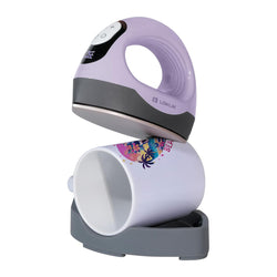 LOKLiK Mini3 Heat Press Machine 220-240V - Customized Temp & Time, Larger Flat Curved Plate(3 colors)Small Heat Press Machine for T-Shirts, Hats, Mugs,Bags,Hats with Digital Display, Memory Function, and Insulated Base.