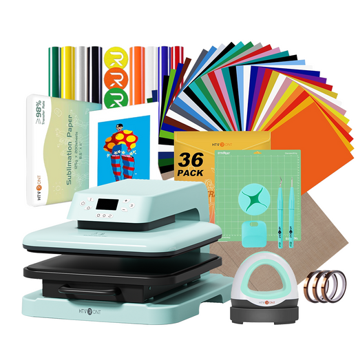 [Premium Bundle] Auto Heat Press Machine（Blue) + Heat Press Accessories Premium Bundle