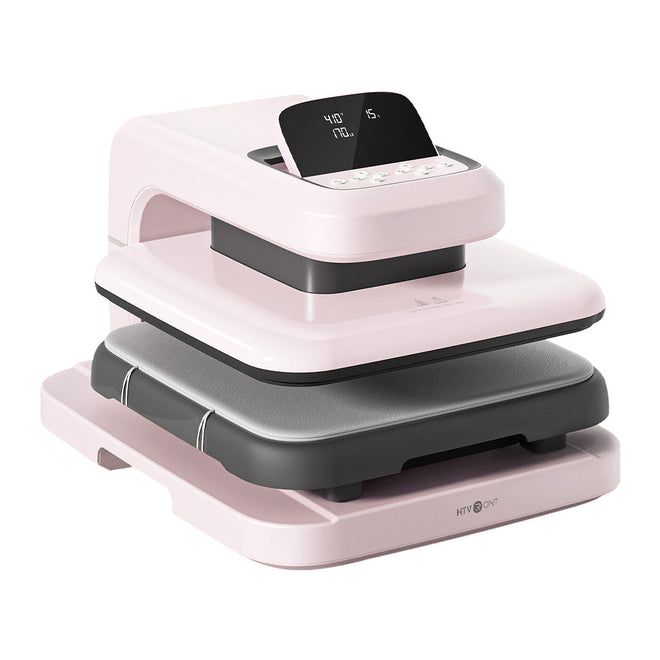 HTVRONT Auto Heat Press 2+Great Valued Bundle(PUFF HTV*8+Glitter HTV*5+Patterned HTV+Sumblimation Paper*30+Sumblimation HTV roll+Transfer paper*6+PTFE Teflon Sheet+Weeding Tools≥145 A＄)