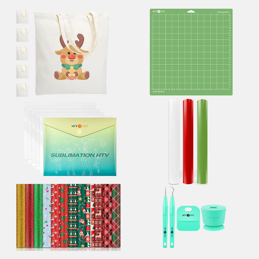 [Canvas Tote Bag Ultimate Kit] Christmas Htv + Blanks + Tools