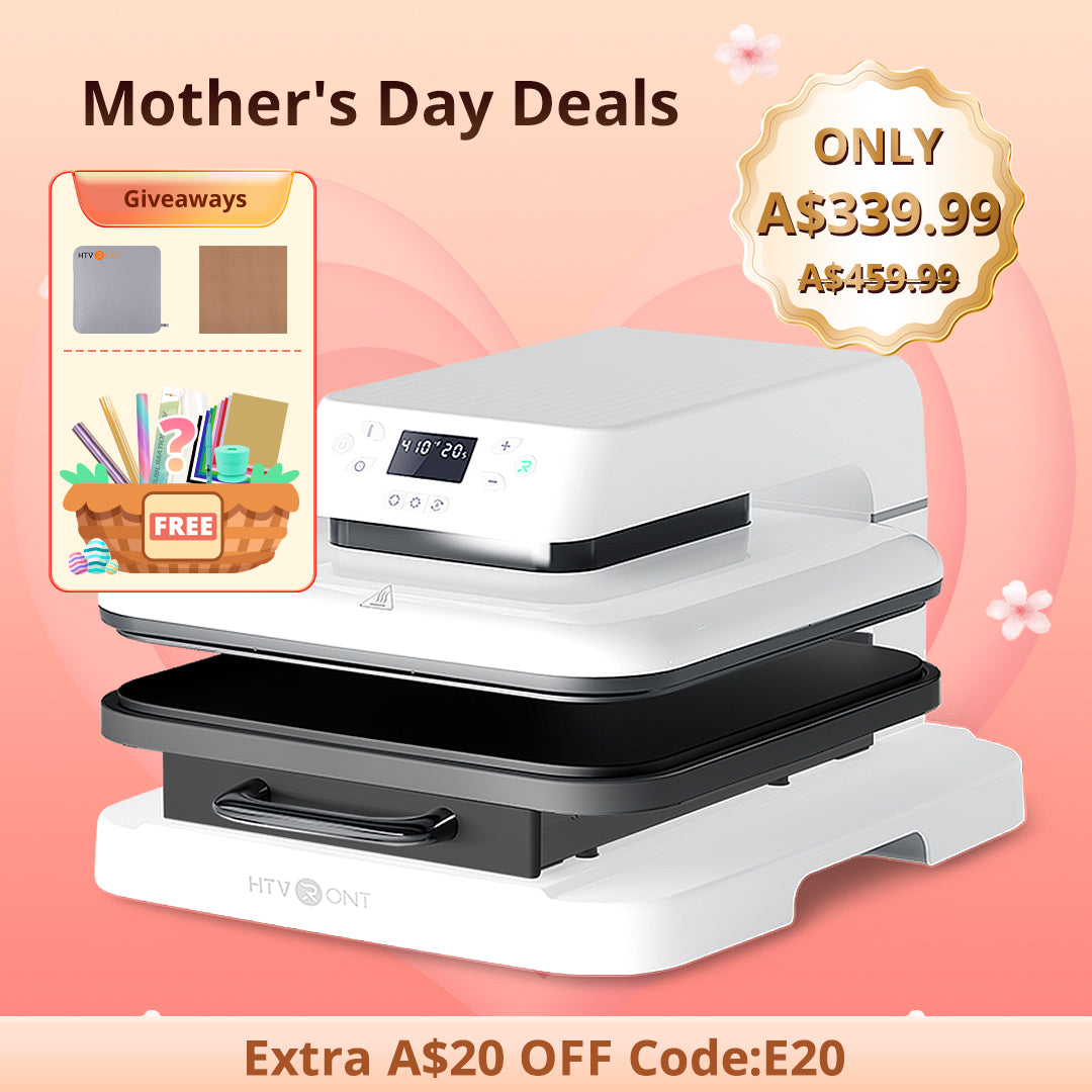 【Easter Deals】HTVRONT Auto Heat Press Machine 15" x 15"  230V - (2 Colors) & Giveaways