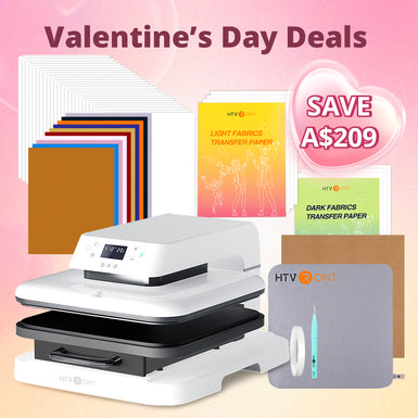 [Valentine's Day Deals] Auto Heat Press Machine 15" x 15" 110V + Starter Kit (Include Vinyl&Sublimation Bundle, Tools&Heat Press Mat)