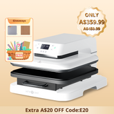 HTVRONT Auto Heat Press Machine 15" x 15"  230V - (2 Colors) & Giveaways