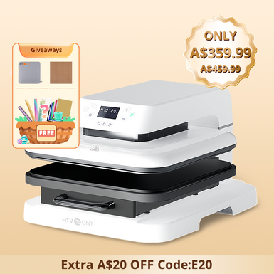 HTVRONT Auto Heat Press Machine 15" x 15"  230V - (2 Colors) & Giveaways