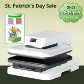 【St. Patrick's Day Deals】HTVRONT Auto Heat Press Machine 15" x 15"  230V - (2 Colors) & Materials Box For Free