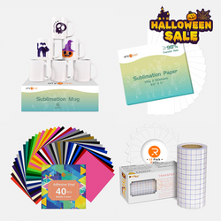 [Halloween Sublimation Mugs Bundle] 6 Pack Sublimation Mugs & Sublimation Paper & Adhesive Vinyl Bundle