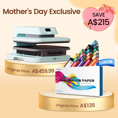 [Mother's Day Exclusive] Auto Heat Press Machine 15" x 15" 230V + 20rolls colors HTV Vinyl+150pcs Sublimation paper
