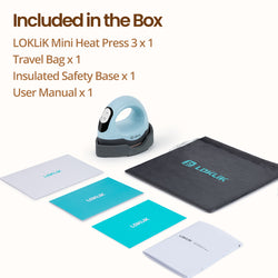 LOKLiK Mini3 Heat Press Machine 120V - One is Enough! 2-in-1 Heat Plate, Intuitive Display Screen(3 colors)Small Heat Press Portable Iron Press Machine for DIY HTV Vinyl T-Shirt/Hat/Bag/Shoe/Mug/Glass/Keychain/Doll