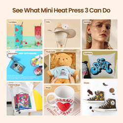 [All in bundle]HTVRONT/LOKLiK Auto Heat Press15“x15”+Mini3 Heat Press Machine+advanced Bundle(Multicolor HTV*46+Sumblimation Paper*25+Transfer paper*10+PTFE Teflon Sheet+Heat Press Mat+Cutting Mat+Weeding Tools≥A＄123)