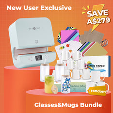 [New Customers Exclusive]Auto Tumbler Heat Press Machine +New User Bundle(Sublimation Paper+Sublimation Mugs +Sticker Paper+HTV+Adhesive Vinyl+PTFE Teflon Sheet+Heat Press Heat Tape)