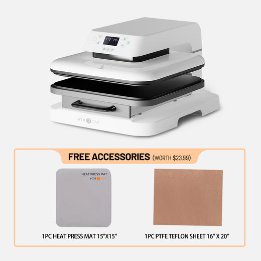 [New Customer Exclusive] Auto Heat Press Machine 15" x 15"  230V + 20 Rolls HTV 12"x3ft With Weeding Tool + 150 sheets Sublimation Paper 8.5"x11" + Cutting Mat