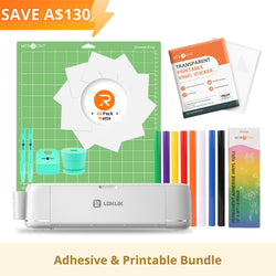 [Adhesive & Printable Bundle] LOKLiK iCraft™ Cutting Machine + Adhesive & Printable Bundle(8 rolls adhesive vinyl , 75 sheets printable paper, essential tools)