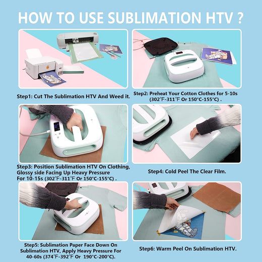 Sublimation HTV for Dark Fabric/Light Fabric - 12" x 5FT