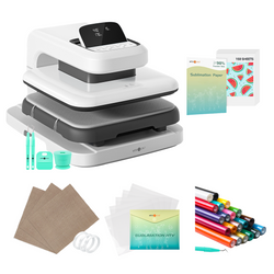 HTVRONT Auto Heat Press 2 - Smart 230V - Ultimate Premium Kit - Daisy White