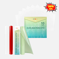 [SAVE A$21] Sublimation HTV Vinyl & 2 Rolls 5FT HTV Bundle (1 Roll 10FT + 10 Sheet + 2 Rolls 5ft )