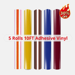 5 Rolls 10FT Multi-Style Adhesive Vinyl Bundle