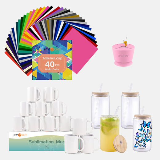 Mugs&glasses Blanks+Adhesive&Tools Bundle