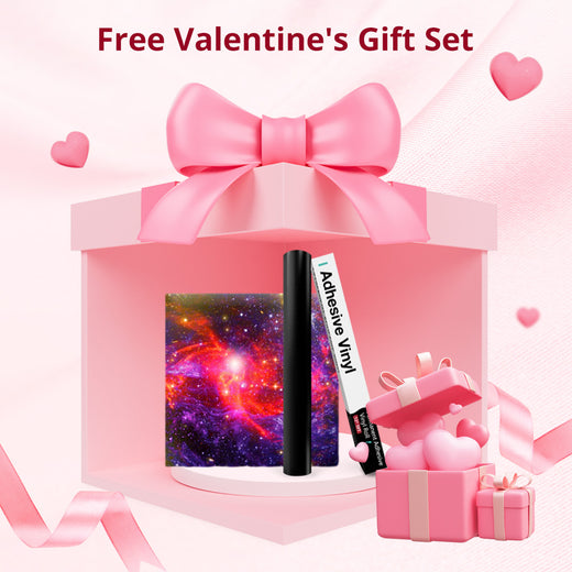 Free Valentine's Gift Set：1 Roll 10ft Adhesive Vinyl & 1 Sheet Galaxy HTV