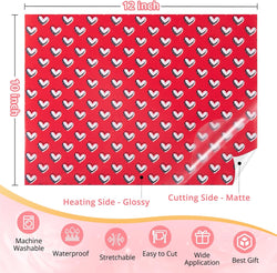 Patterned Valentine's Day Heat Transfer Vinyl Bundle - 12 * 10in (13 Sheets )