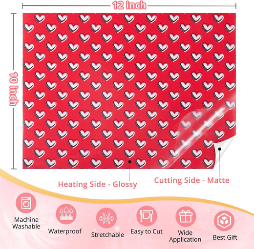 Patterned Valentine's Day Heat Transfer Vinyl Bundle - 12 * 10in (13 Sheets )