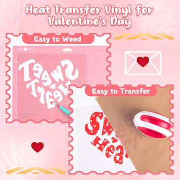 Patterned Valentine's Day Heat Transfer Vinyl Bundle - 12 * 10in (13 Sheets )