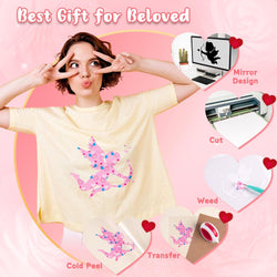 Patterned Valentine's Day Heat Transfer Vinyl Bundle - 12 * 10in (13 Sheets )