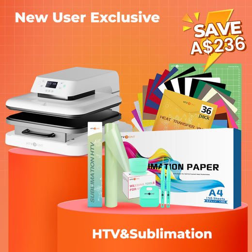 [New User Exclusive] Auto Heat Press Machine 15"x15" + Exclusive Bundle Worth A$144 (36 sheets HTV & 150 sheets Sublimation Paper A4 & Sublimation HTV 12"x5ft & Tools Bundle)