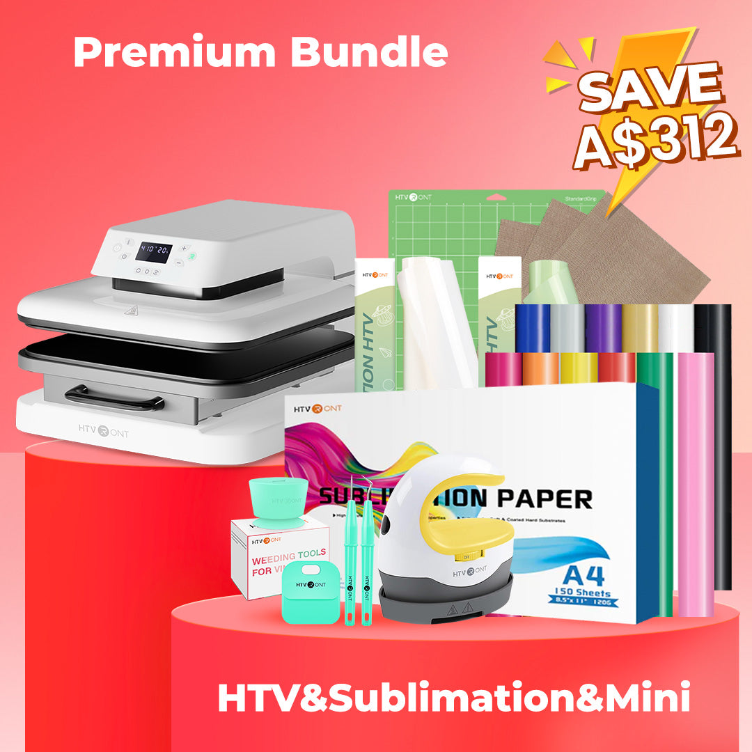 HTVRONT Auto Heat Press 15" x 15"  230V - (2 Colors) & Giveaways