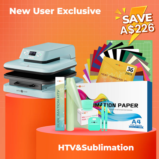 [New User Exclusive] Auto Heat Press Machine 15"x15" + Exclusive Bundle Worth A$144 (36 sheets HTV & 150 sheets Sublimation Paper A4 & Sublimation HTV 12"x5ft & Tools Bundle)