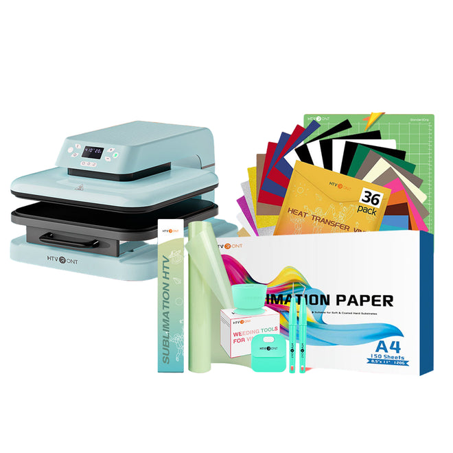 [New User Exclusive] Auto Heat Press Machine 15"x15" + Exclusive Bundle Worth A$144 (36 sheets HTV & 150 sheets Sublimation Paper A4 & Sublimation HTV 12"x5ft & Tools Bundle)