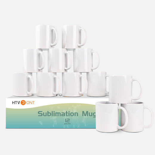 HTVRONT Sublimation Mugs Blank 11 oz - 12 Pack Tazas Para Sublimacion -  Sublimation Coffee Mugs