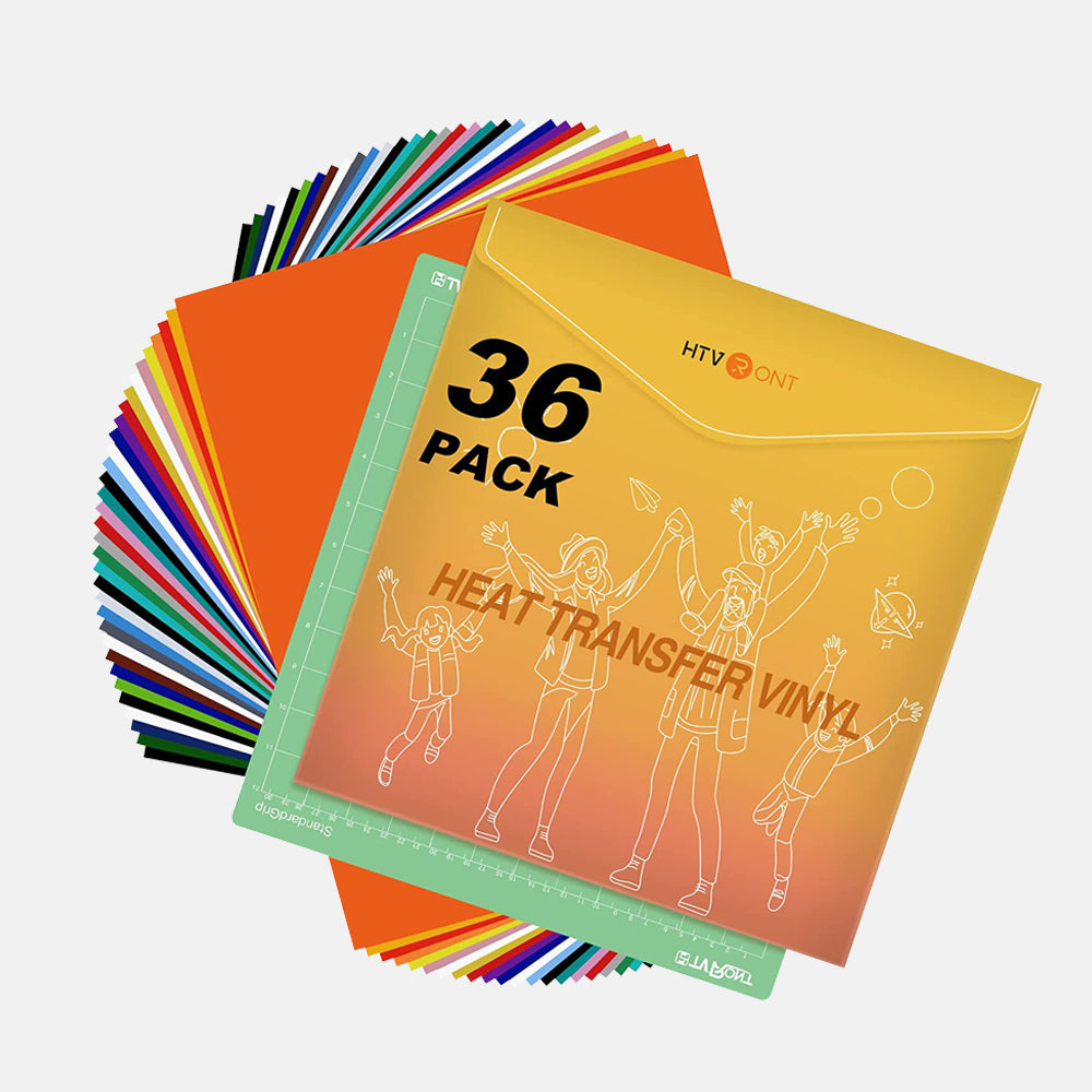 HTVRONT 18 Sheets 12x10 Heat Transfer Vinyl for T-Shirts, Includes HTVRONT 18 Sheets 12x10 Heat Transfer Vinyl for T-Shirts, Includes