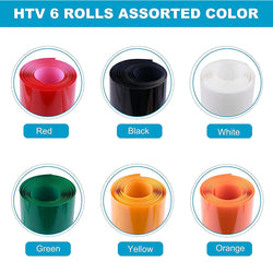 Heat Transfer Vinyl Bundle - 12'' x 5 FT (6 Assorted Colors)