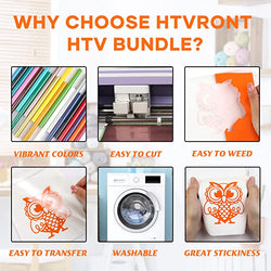 Heat Transfer Vinyl Bundle - 12'' x 3 FT (20 Colors)