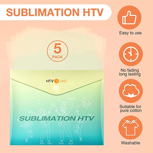 Clear HTV Vinyl for Sublimation - 12" x 10"  5 Pack
