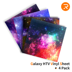 Galaxy Heat Transfer Vinyl Sheet - 11.8"x8.5" 4 Pack (4 Assorted Colors)