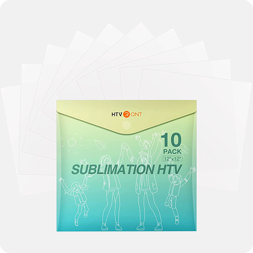 Clear HTV Vinyl for Sublimation - 12" x 12"  10 Pack