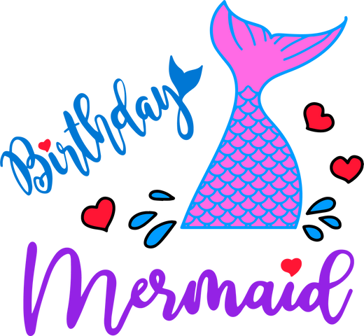 【MEMBER ONLY】HTVRONT Free SVG File for Download - Mermaid Birthday