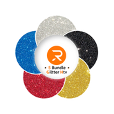 Glitter Heat Transfer Vinyl Bundle - 12" x 10" 5 Pack  (5 Assorted Colors)